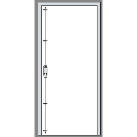 Crémone pompier 2 points push pad EN179 blanche