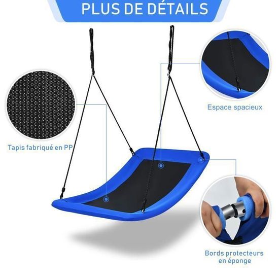 GO!elements Balancoire nid d'oiseau | balancoire nid d Oiseaux Exterieur | Réglable en Hauteur pour Enfants & Adultes (balançoire familiale) jusqu'à 150 kg de capacité | Taille : ø 100 cm, Coul GO!elements Balancoire nid d'oiseau | balancoire nid d Oiseaux Exterieur | Réglable en Hauteur pour Enfants & Adultes (balançoire familiale) jusqu'à 150 kg de capacité | Taille : ø 100 cm, Coul
