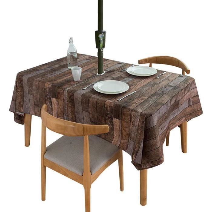 Mexpekil Nappe Ronde Avec Trou Parasol Et Fermeture Éclair – Imperméable Anti-Taches – Idéale Pique-Nique, Jardin, Terrasse 91,4-111,8 Cm Ou 114,3-142,2 Cm