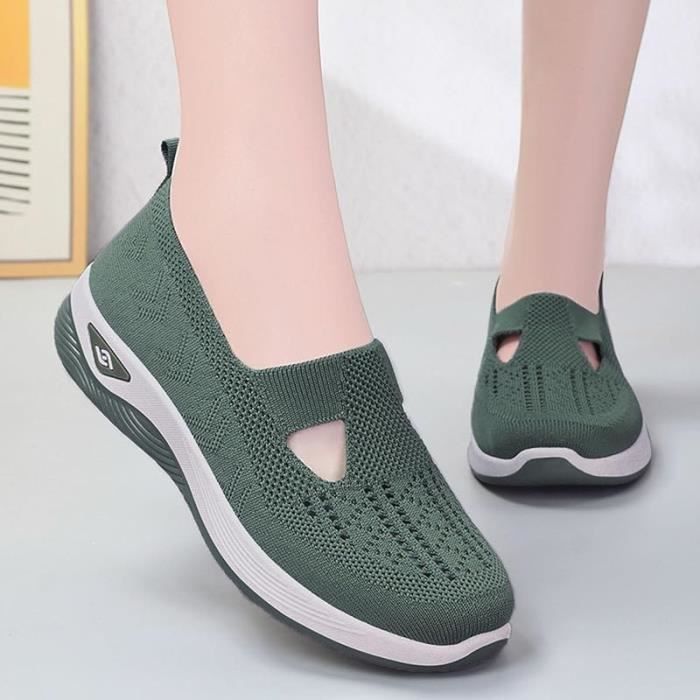 Chaussure de sport orthopédique pour femme Vert Running Respirante et  confortable