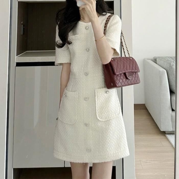 Robe tweed blanche store