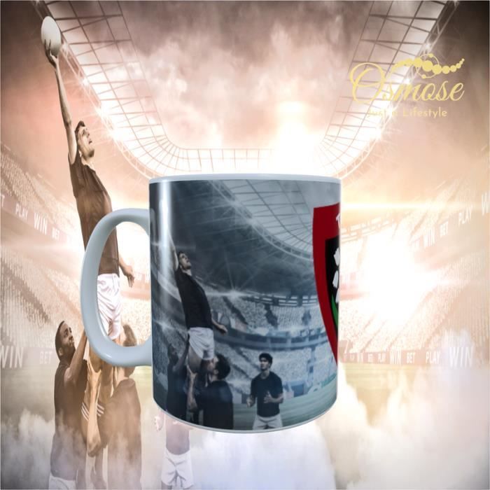 Mug (tasse) à Café Racing Club De Toulon Rugby - 325 Ml - Personnalisé - Céramique Blanche - Neuf