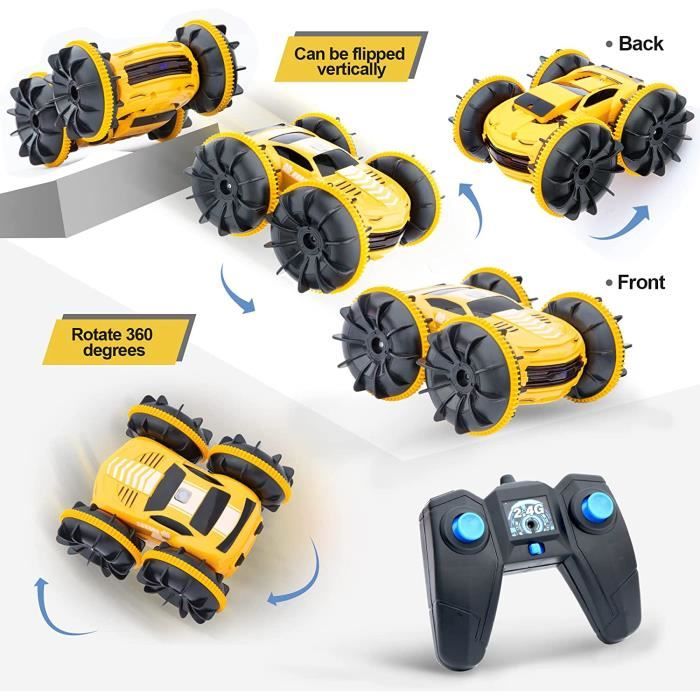 Voiture Télécommandée Amphibie 1:16 – 4WD, 20 Km/h, 360° Rotation – Pour Tout-terrain Et Eau – Enfant 4-14 Ans Jouet Télécommandé Garçon Fille 3-14 Ans Cadeau