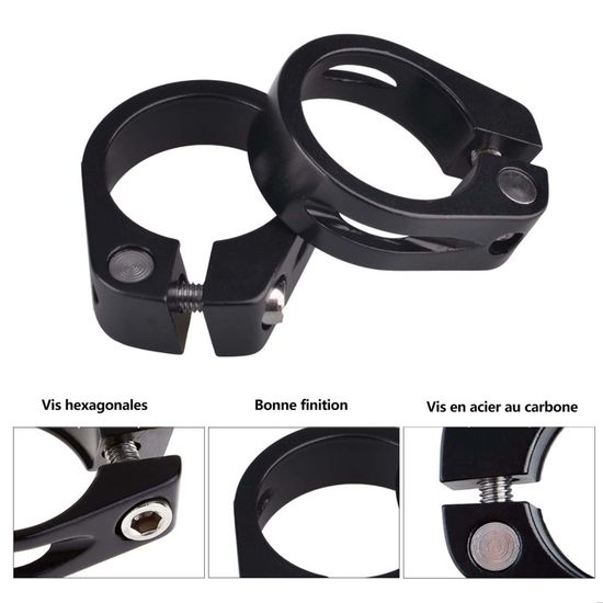 Collier De Selle Vélo 28.6 Mm - Pince Fixation Tige De Selle En Alliage Aluminium - Universel 25.4 Mm - 2