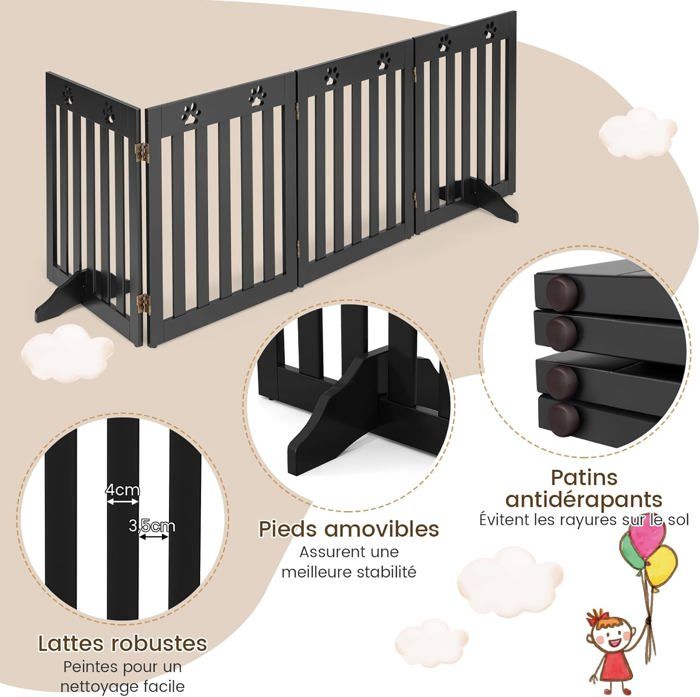 Lot De 4 Pieds De Support Triangulaires En Polypropylène Pour Barrière De Chien Facile à Installer Et Stable Pour Porte, Couloir, Porche, Escalier, Clôture Pour Animaux Domestiques