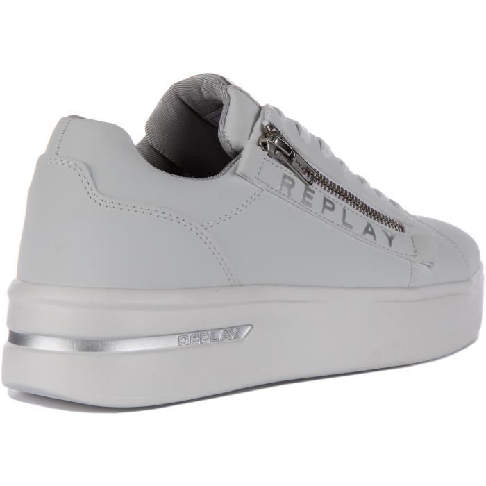 Baskets REPLAY University Zip Blanc Femme Fermeture