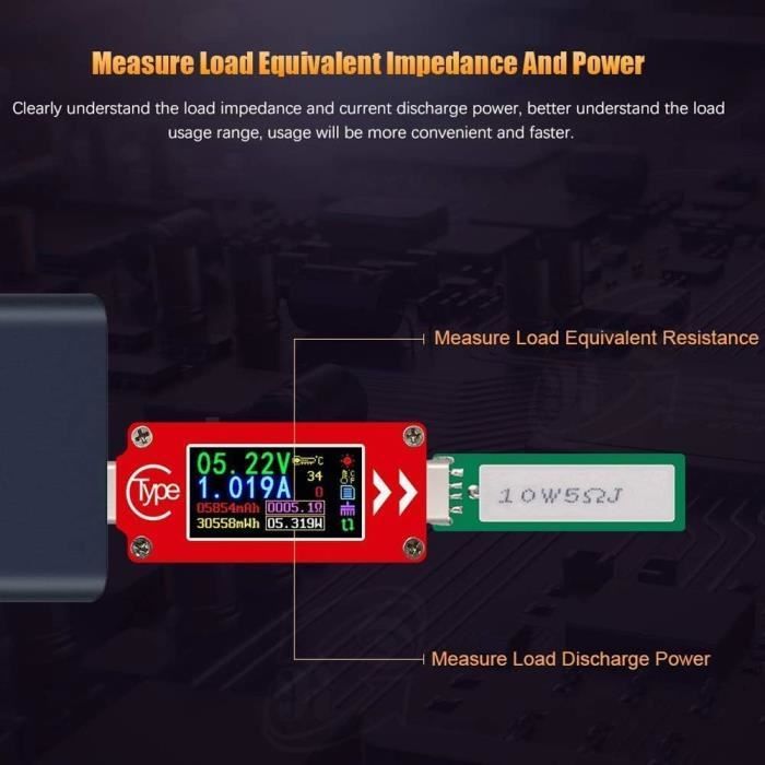 TC64 USB Voltmètre Ampèremètre Compteur de courant