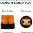 Gyrophare Batterie Phare D avertissement Clignotant Magnétique Véhicule Prise Allume-cigare 12v/24v-3