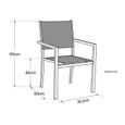 Lot de 6 chaises en aluminium HAPPY GARDEN - Gris - Empilables et facile d'entretien-3