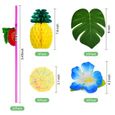 119 Pièces Hawaïenne Luau Table Jupe Set de Décoration, Palmier de Simulation, Fleurs d'hibiscus en Soie, Cure-Dents de Parapluie, P-3