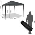 WOLTU Tonnelle de Jardin, Tente Pliante. Protection du Soleil UV 50+, Facile à Installer Hauteur Réglable 3x3m, Anthracite-3