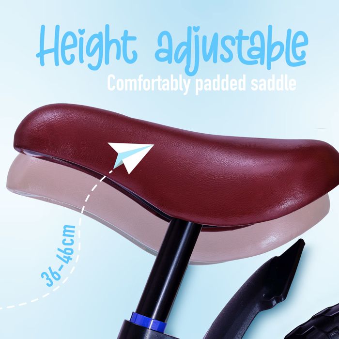 Vélo Enfant 12 Pouces – Cadre Acier Carbone, Hauteur Réglable (selle 47,5-56cm / Guidon 52,5-61,5cm), Roues Stabilisatrices, Panier, Bouteille – 2-4 Ans