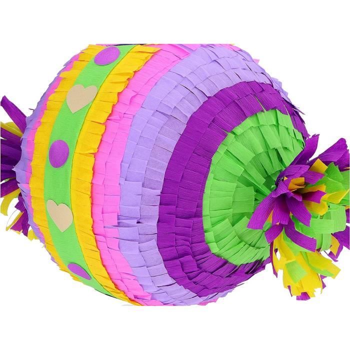 MAPIN Grande piñata d'anniire pour enfants, garçons et filles – Bonbon  violet – Avec bâton – 100 % faite à la main en pâte à pap59 - Cdiscount  Jeux - Jouets