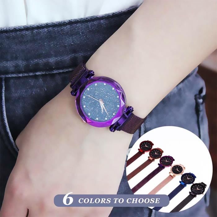 Montre De Luxe Femme YAZOLE Quartz - Cadran Noir, Bracelet Acier Inoxydable - Neuf Avec étiquettes