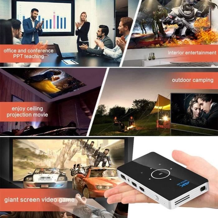 Vidéoprojecteur - Projecteur Portable Android 11.0 2.4G - 5G WiFi BT4.1  1280*720dpi 120 Ansi Lumens Home Theater Media Player - Cdiscount TV Son  Photo