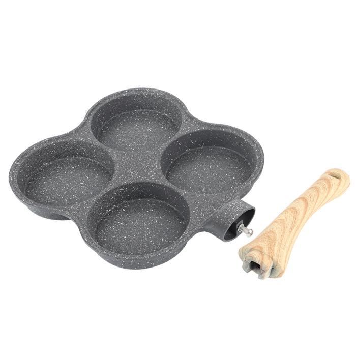 Poêle à 4 Trous Anti-Adhésive Pour Œufs Et Crêpes - Aluminium 36,5cm Avec Poignée