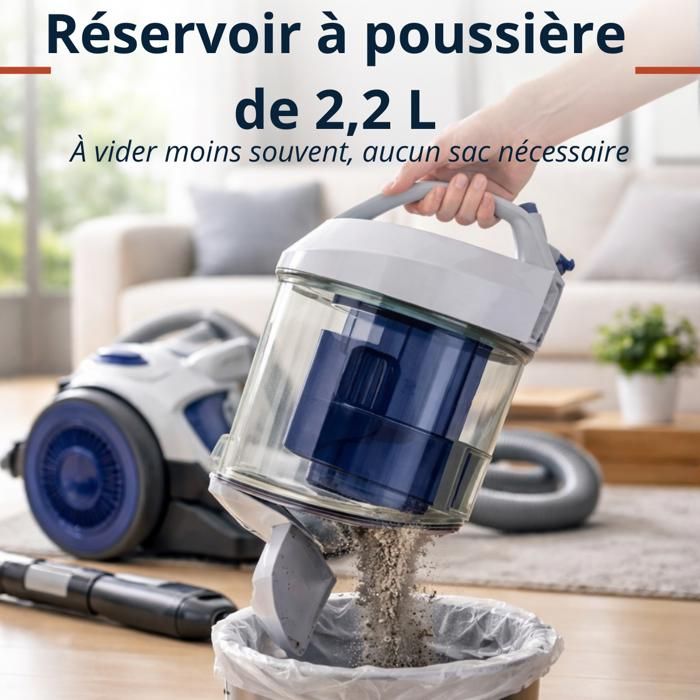 Dirt Devil Aspirateur sans sac DD2504 - 700W - Filtre HEPA Dirt Devil Aspirateur sans sac DD2504 - 700W - Filtre HEPA