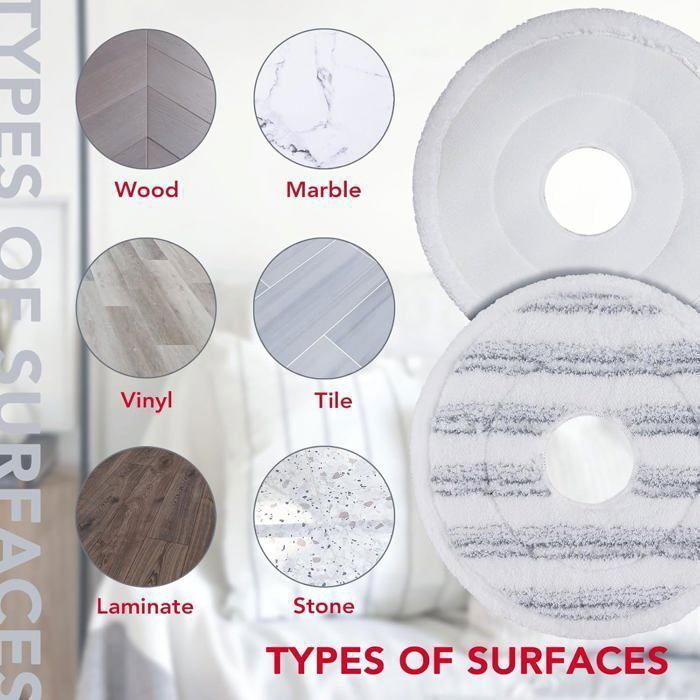 3 Recharges Microfibres Vileda Spin And Clean Mop - Tampons Lavables Et Réutilisables