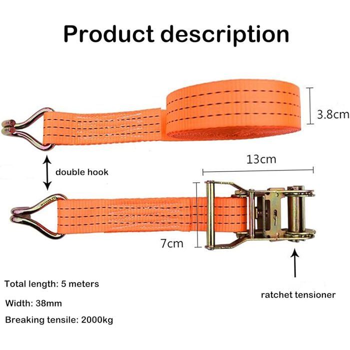 Lot De 6 Sangles De Verrouillage Robustes - Longueur Réglable 32 Cm, Boucle Métal à Cliquet - Pour Sécuriser Charges, Bagages, équipements