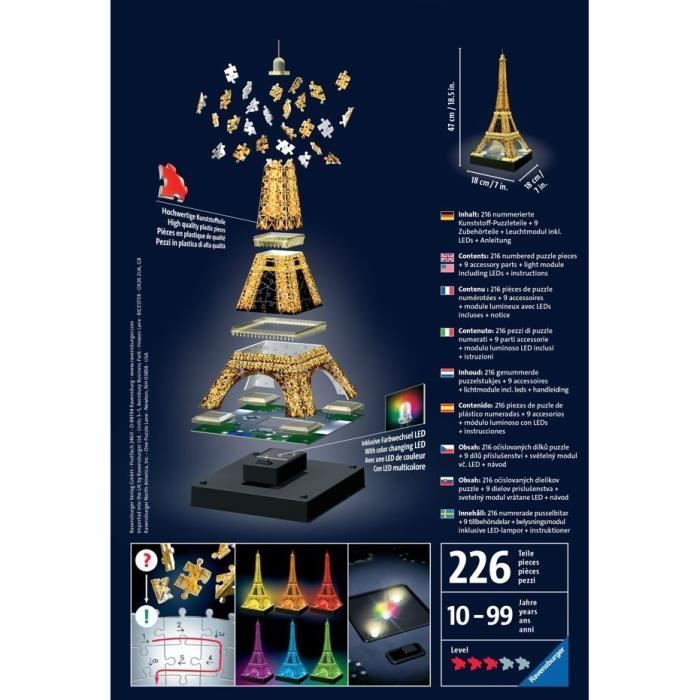 Puzzle 3D Château Disney - Ravensburger - 216 pièces - Architecture et  monument - Mixte - Cdiscount Jeux - Jouets