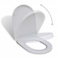 6176Maison|Siège de Toilette Design,Abattant WC Cuvette de Toilette à fermeture en douceur carré Blanc-0