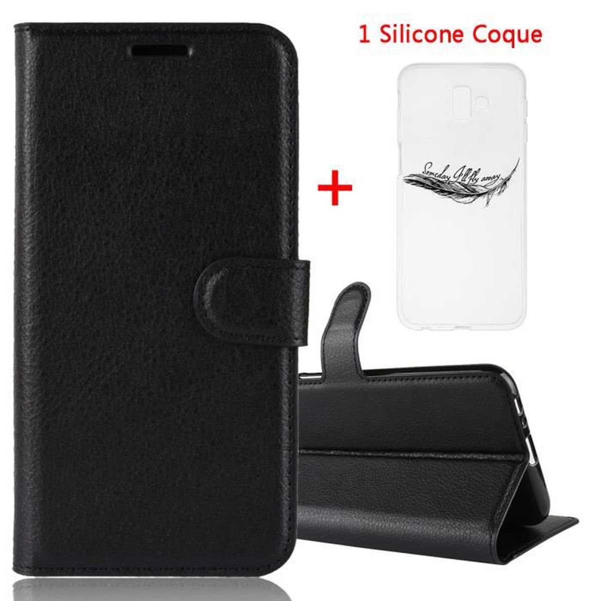 coque portefeuille galaxy j6 plus