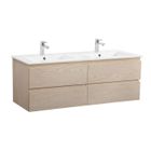 MOB-IN Meuble de Salle de Bain Double Vasque 120 cm Chêne SORRENTO