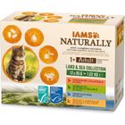 Nourriture pour chat IAMS Naturally - Sachets Terre et Mer - Adulte - Pâtée - 12 x 85g