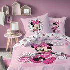 OMYDREAM Parure de lit enfant Minnie Mouse Shopping - Disney - 140x200 cm - 100% coton