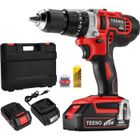 TEENO® Perceuse visseuse à percussion plus avec 2 batteries 20V 2,0 Ah Li-ion à Mandrin automatique 13mm