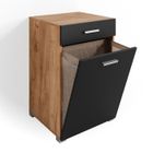 Armoire de salle de bain Matteo, 50x78.5cm, Anthracite, Chêne de force doré, Vicco