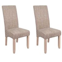 Duo de chaises Beige Tissus/Bois - PURE - Beige - Tissu - L 62 x l 47 x H 108 cm - Chaise