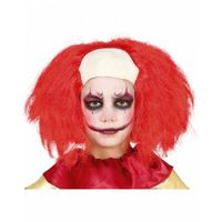 Perruque de clowns pour enfants avec demi-chauve - Marque - Modèle - Rouge - Age 3 ans - Blanc