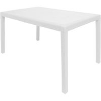 Table d'extérieur DMORA Portici - Effet rotin - Blanc - 150x90h72 cm