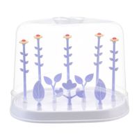 Egoutte biberon,Porte-biberon multifonctionnel de Type fleur pour bébé, boîte de rangement, égouttoir avec couvercle - Violet[B776]