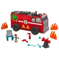 Camion de pompier en bois 2 en 1 - KidKraft - Avec sirène et lumières réalistes - Jouet enfant