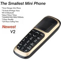 Téléphone Portable Mini Bluetooth Long-CZ V2 - MOONMINI - Gris - Format Monobloc - 0,66 po - 800 mAh