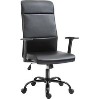 Vinsetto Fauteuil de bureau manager ergonomique pivotant 360° hauteur assise réglable revêtement synthétique PU noir