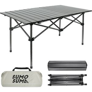 TABLE DE CAMPING SUMOSUMA Table Pliante de Camping Table de Jardin avec Sac de Transport - 95x55cm - Noir - Assemblage rapide - Pour 4-6 personnes