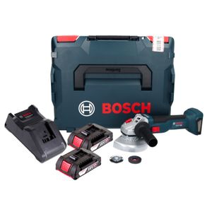 MEULEUSE Bosch GWS 18V-10 Professional Meuleuse angulaire sans fil 125mm Brushless 18V + 2x Batteries 2,0 Ah + Chargeur + Coffret