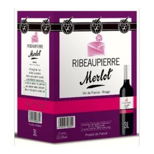 VIN ROUGE Vin de France Merlot 2021 Ribeaupierre Fontaine 3L