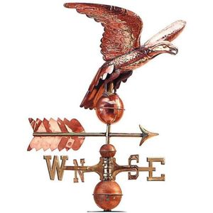 GIROUETTE - CADRAN Girouette avec Accessoires Eagle Girouette en métal pour toits, Ornement de Patio de Jardin Girouette, Rose doré A284