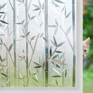 Film de fenêtre anti-regard, film de fenêtre électrostatique 3D, 45x200CM, motif feuille de bambou | Leroy Merlin