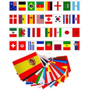 Set de Bannière de Drapeau International avec 50 Différents Pays Cure-Dents  de Drapeaux du Monde avec 100 Pays, 15 Mètres Fanions de Pays du Monde pour  Événements Ethniques, Jeux Olympiques : 