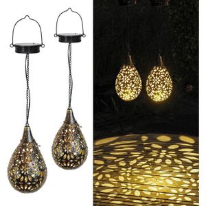 LAMPION MARSEE Lampe Solaire Suspendu | Lot De 2 | Lanterne Led D'extérieur | Pendentifs Decorative Pour Le Jardin, Balcon Et Terrasse