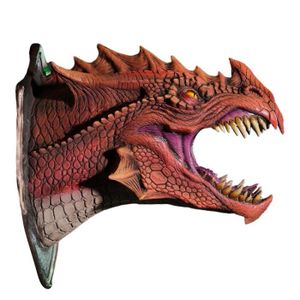 FIGURINE - PERSONNAGE Rouge sans LED - Statue 3d Dragon Legend, Support Mural De Dinosaure, Lumière Fumée, Sculpture En Forme De St