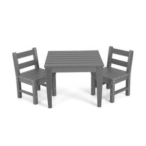 Ensemble table et chaise de jardin DREAMADE Ensemble de Table & 2 Chaises avec Dossie