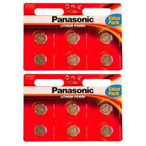 PILES Panasonic 12 (2 X Paquet de 6) CR2025 Lithium 3 Volt Batterie