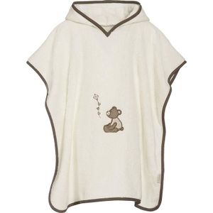 PEIGNOIR Playshoes  Frottee-Poncho, Badeponcho Bär mit Kapuze, Peignoir Fille, Beige (beige), Taille unique (Taille fabricant: Large) - 34006