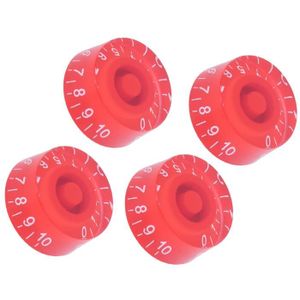 KIT OUTILS - PIÈCES Qiilu boutons de volume de guitare électrique (Blanc Sur Rouge)4 Pièces Boutons De Basse En Acrylique musique kit rouge et blanc